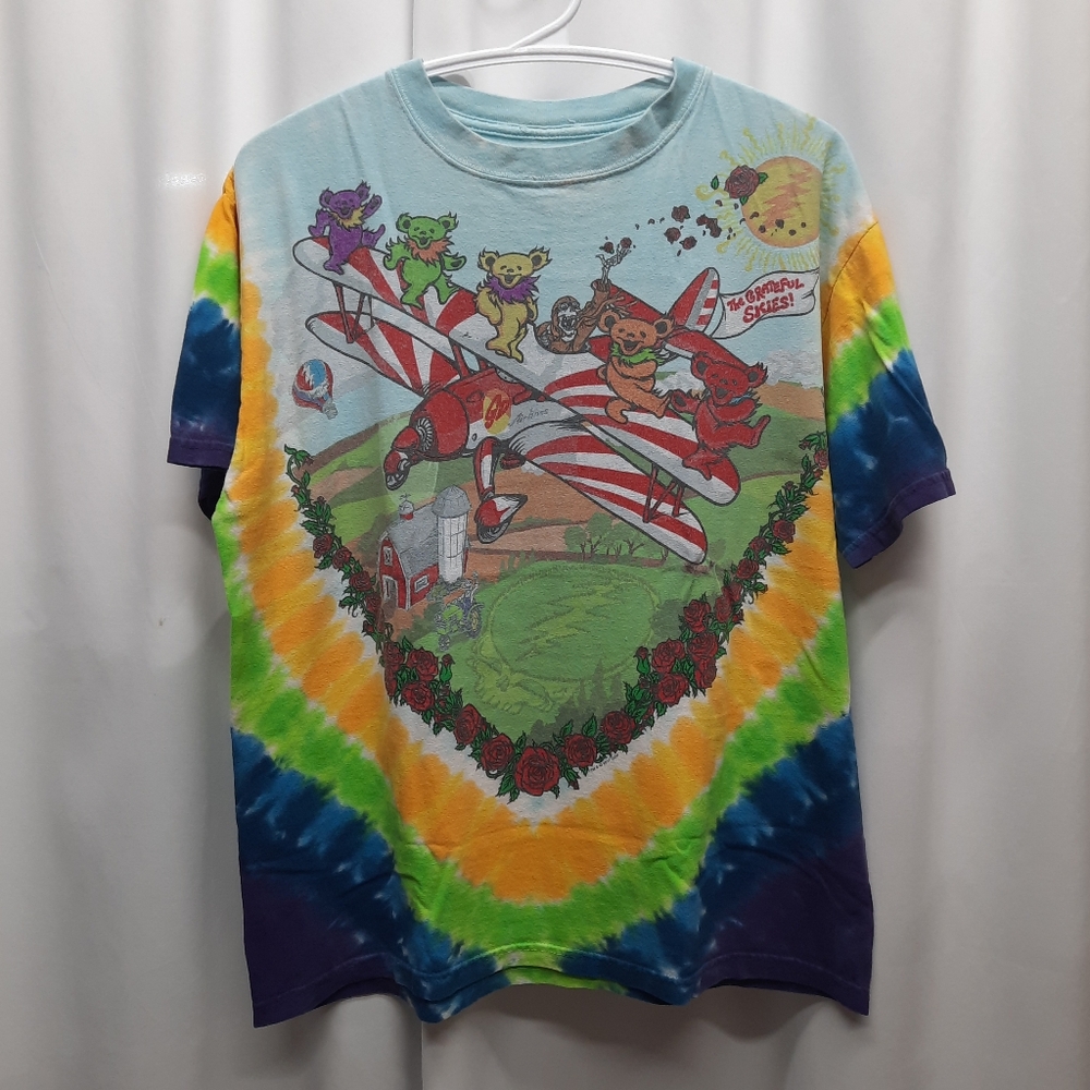 2011 Grateful Dead Mens Small T-Shirt Tie Dye Dead Bear Vintage Band Tee Art AOP